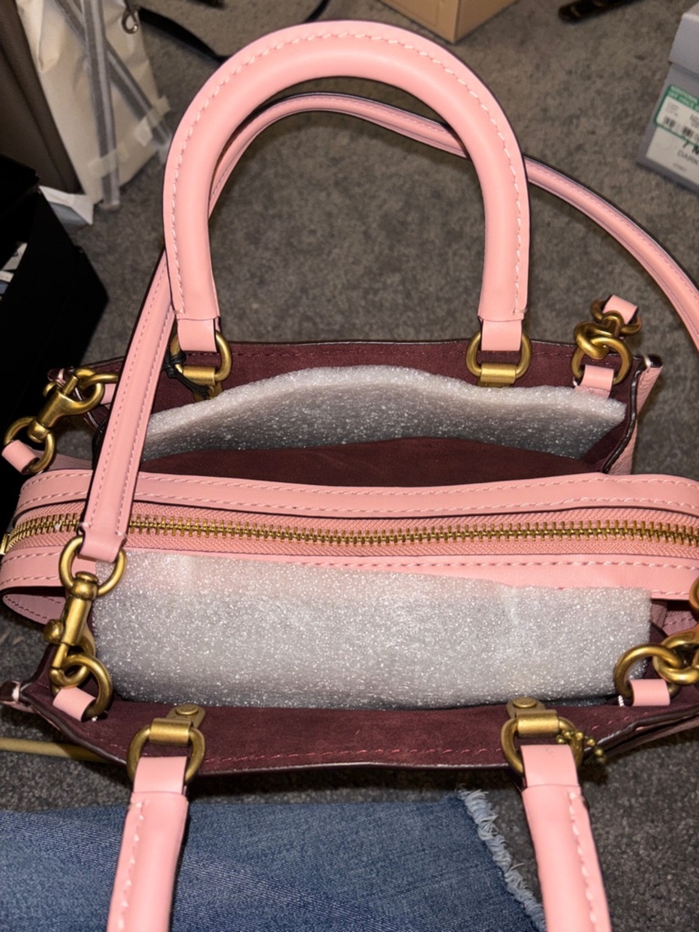 Coach Rogue Pink Pebbled Leather Mini Satchel with Gold Hardware - Picture 6 of 12